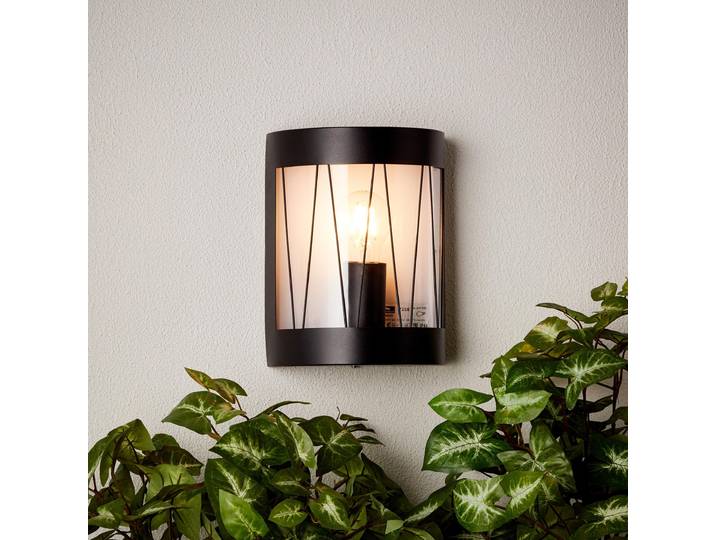BRILLIANT Lampe Reed Außenwandleuchte schwarz matt 1x A60, E27, 40W, geeignet für Normallampen (nicht enthalten) IP-Schutzart: 44 - spritzwassergeschützt
