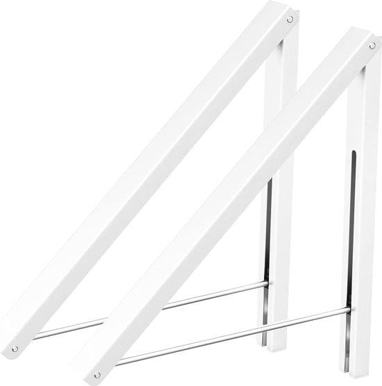 Inklapbare wanddroger voor de badkamer, wit aluminium