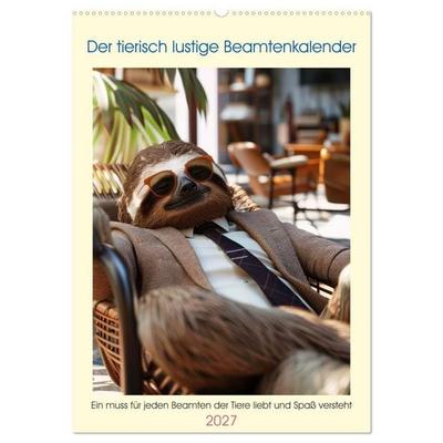 Der tierisch lustige Beamtenkalender (Wandkalender 2027 DIN A2 hoch), CALVENDO Monatskalender