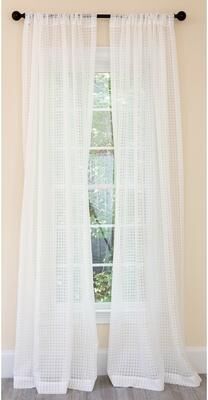 Manor Luxe Bonita Plaid Sheer Rod Pocket Single Curtain Panel
