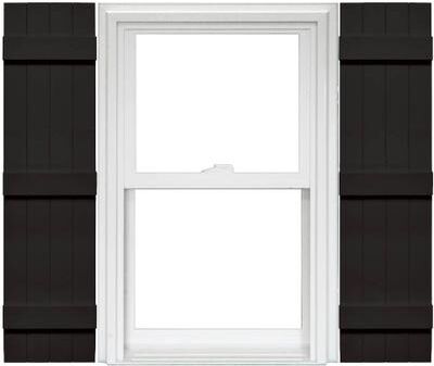 Mid-America Mid America Board and Batten Joined Vinyl Shutters (1 Pair) 14 x 71 002 Black