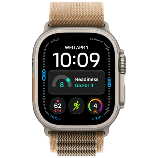 Apple Watch Ultra 4 49mm Naturel (Beiges Textilarmband S)