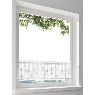 Querbehang HEINE HOME Gr. 3, bunt (weiß, bunt), B:90cm H:45cm, Polyester, Gardinen