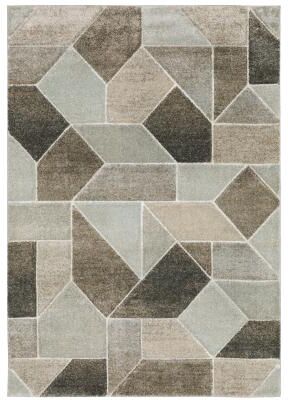 Vista Home Celeste Modern Geometric Grey/ Brown Power Loom Rug.