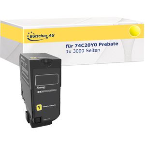 kompatibel für Lexmark 74C20Y0 Prebate, Kompatibler Toner , 3000 Seiten, gelb