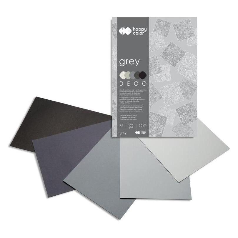 Happy Color Block A4/20K Deco Grey 170g GLÜCKLICHE FARBE (A4) (WIKR-0985799)