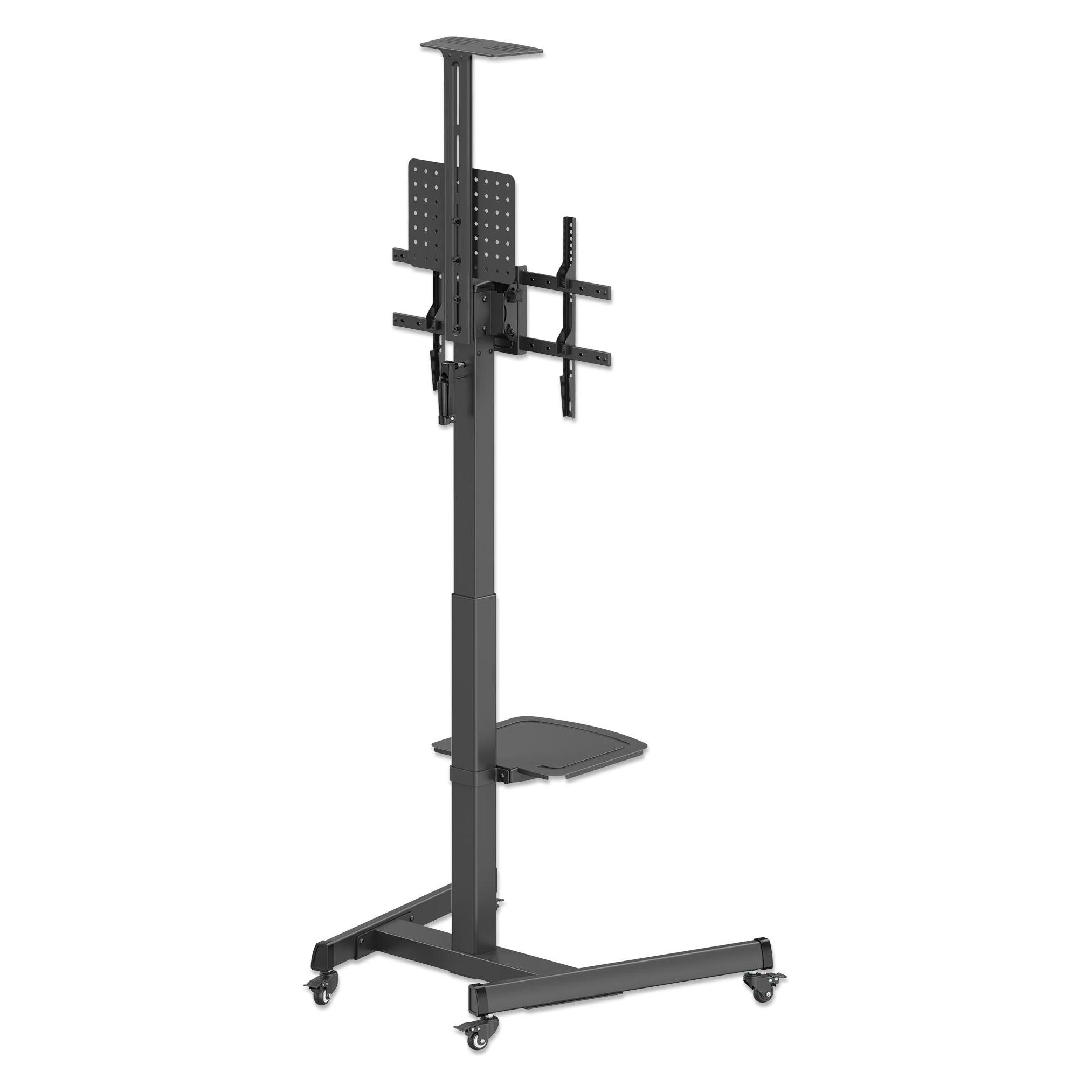 Manhattan Multimedia TV-Ständer auf Rollen, werkzeuglos höhenverstellbar, für 37" bis 86" (70 kg, 37" - 86") (462693)