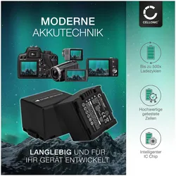 Cellonic Akku für Panasonic NV-GS17, NV-GS27, NV-GS75, NV-GS120, NV-GS180, NV-GS230 (Kamera Akku), Kamera Stromversorgung, Schwarz
