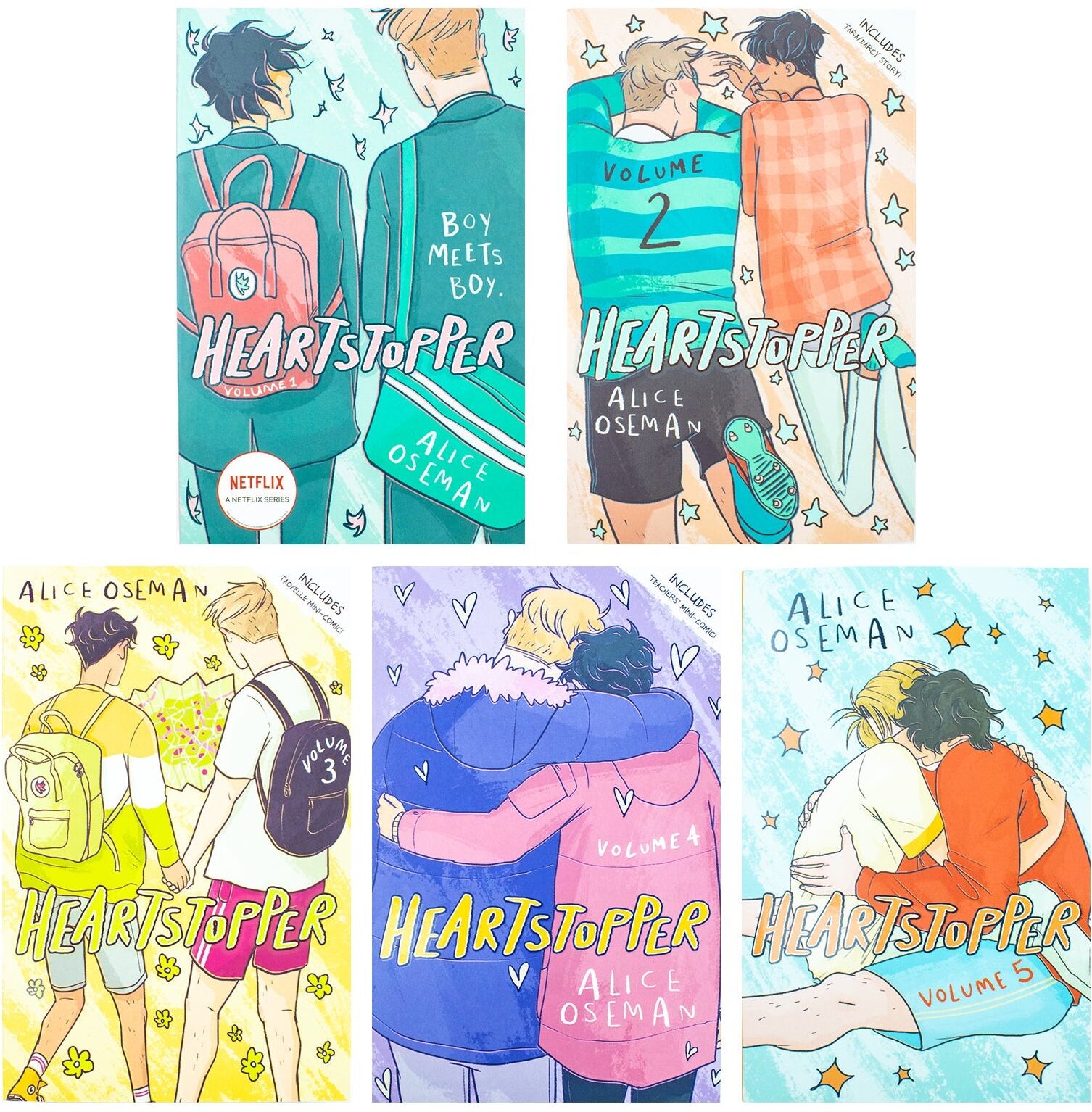 Hodder UK Ltd Heartstopper Series by Alice Oseman 5 Books Collection Set (Volumes 1-5)