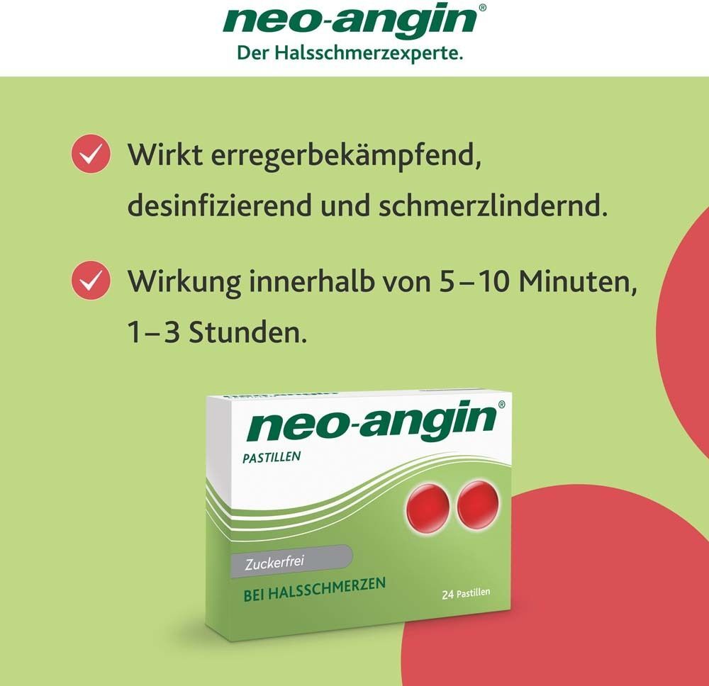 neo-angin® Zuckerfrei Lutschpastillen 24 St 24 St Lutschpastillen