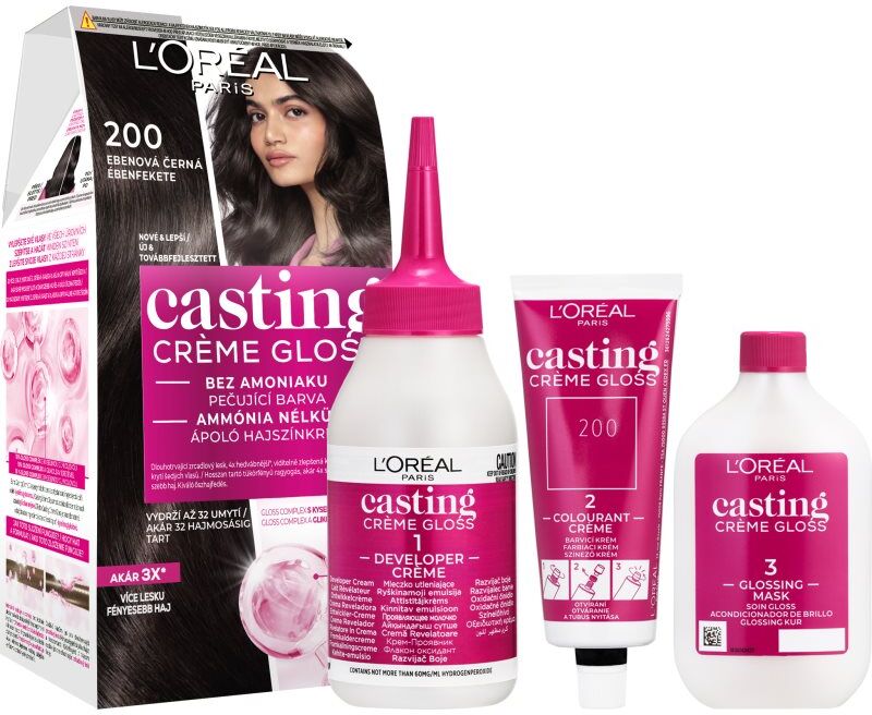 L’Oréal Paris Casting Creme Gloss coloration cheveux teinte 200 Ebony Black 1 pcs