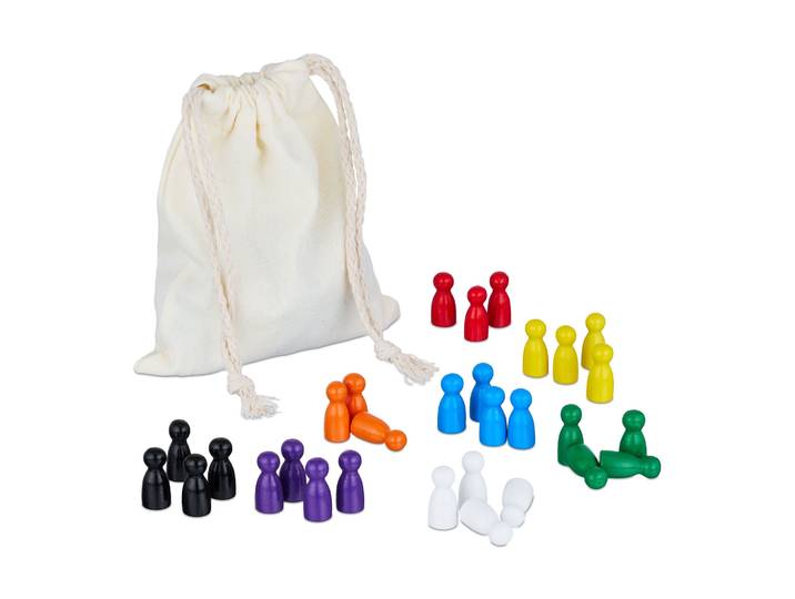 Spielfiguren für Brettspiele 160er-Set Blau-Grün-Rot