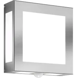 CMD Creative Metalldesign Außenwandleuchte AQUA LEGENDO, IP44, mit PIR-Bewegungsmelder, 2x E27, Edelstahl / Opalglas, gebürstet CMD-42/BM
