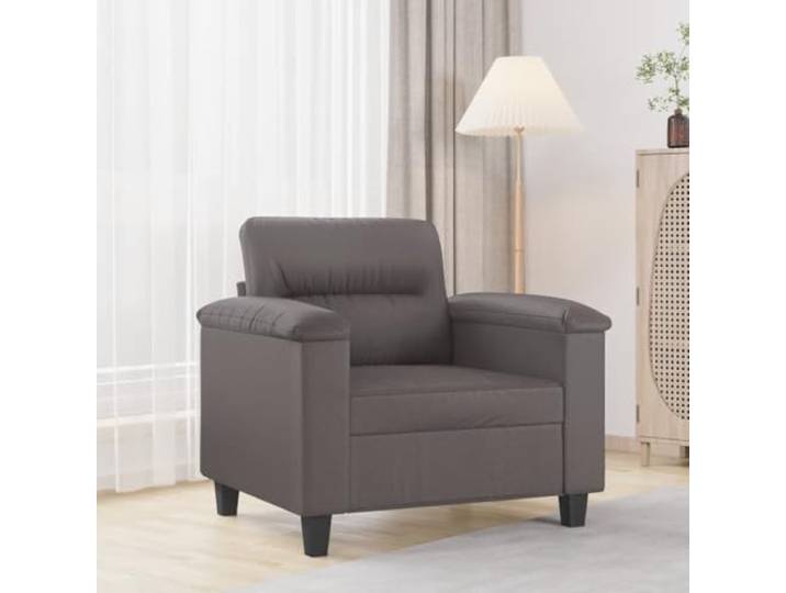 HEFZGDB Grauer Sessel 60 cm Kunstleder Modernes Design mit Hochwertigem Kunstleder Robustes Metallgestell für Stabilität und Langlebigkeit Bequem gepolsterte Sitzfläche Armlehnen