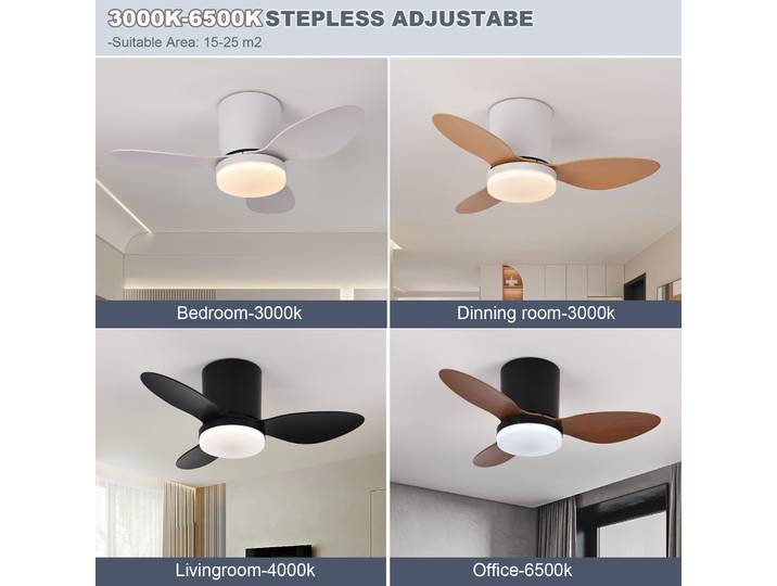 Ventilateur de plafond LED moderne avec lumière, décoration de pièce, lumière décorative pour plafonds bas, lumière économique avec ventilateur pour chambre et maison.