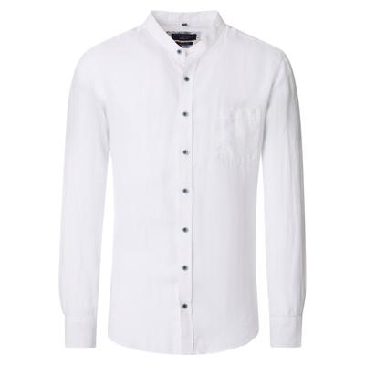 Leinenhemd CASAMODA "CASAMODA Leinenhemd Langarm uni", Herren, Gr. 3XL, Normalgrößen, weiß, 100% Leinen, unifarben, lässig geschnitten, Hemden