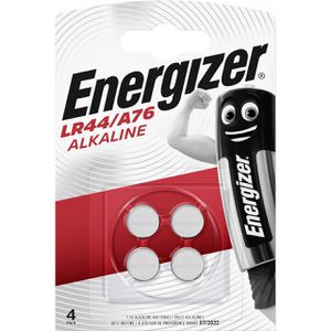 Energizer Knopfzelle A76 / LR44 / LR1154 / AG13, 150 mAh, 4 Stück