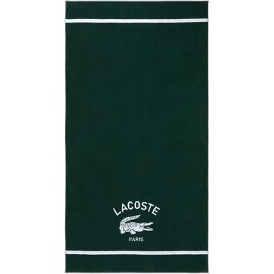 Badetuch LACOSTE "LORIGIN", grün (vert), B:90cm L:160cm, Frottier, Obermaterial: 100% Baumwolle, Handtücher, Badetuch, mit Label-Applikationen