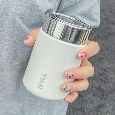 Uplift Essentials 230ml Mini Stainless Steel Pocket Thermos Mug With Leak Proof Vacuum Insulation white