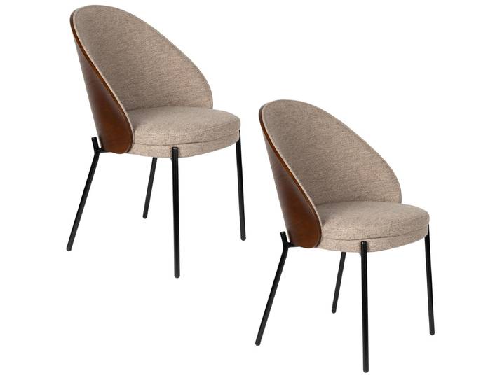 Esszimmerstuhl Oressa 2er-Set – aus Stoff in Beige - Beige - Luxusbetten24