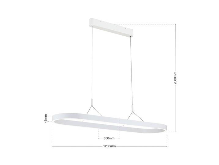 ORION Hängelampe Carrara, dimmbar, weiß / opal, für Wohn- / Esszimmer, Aluminium, Modern