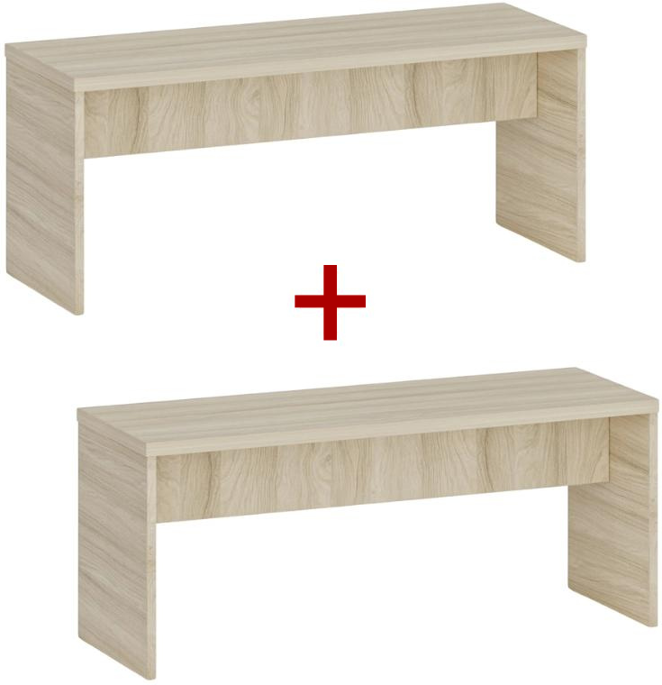 B2B Partner Umkleidebank 1+1 GRATIS, 1000 mm breit, Eiche natur