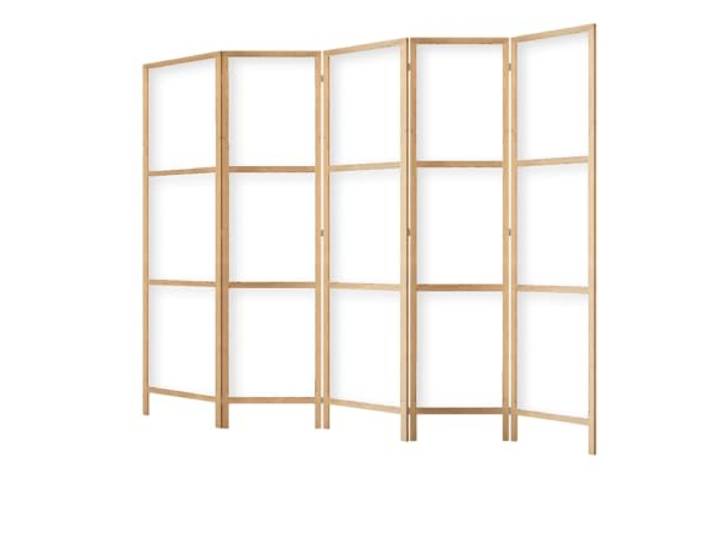 framed concept - Paravent Raumteiler aus Holz 225x172 cm, 5-teilig, einseitig, im orientalischen Stil