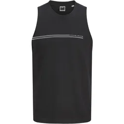Jack & Jones, Herren, Sportshirt, Jcofusion Chest Brand Sleveless Tee Crew (S), Schwarz