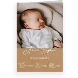 Geburtskarte: Pure Liebe mit Fotos in Kraft Look