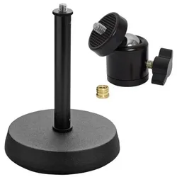 K&M 232 Tischstativ mit Kugelgelenk Adapter, Mikrofonständer, Schwarz