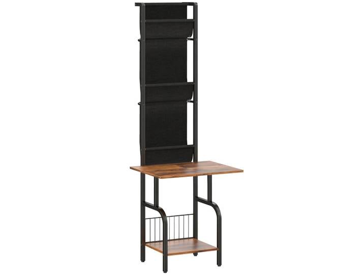 Homcom Cd-Regal Stahl Spanplatte Rustikal-Braun, Holzwerkstoff, 48.5x144x50 cm, Wohnzimmer, Regal