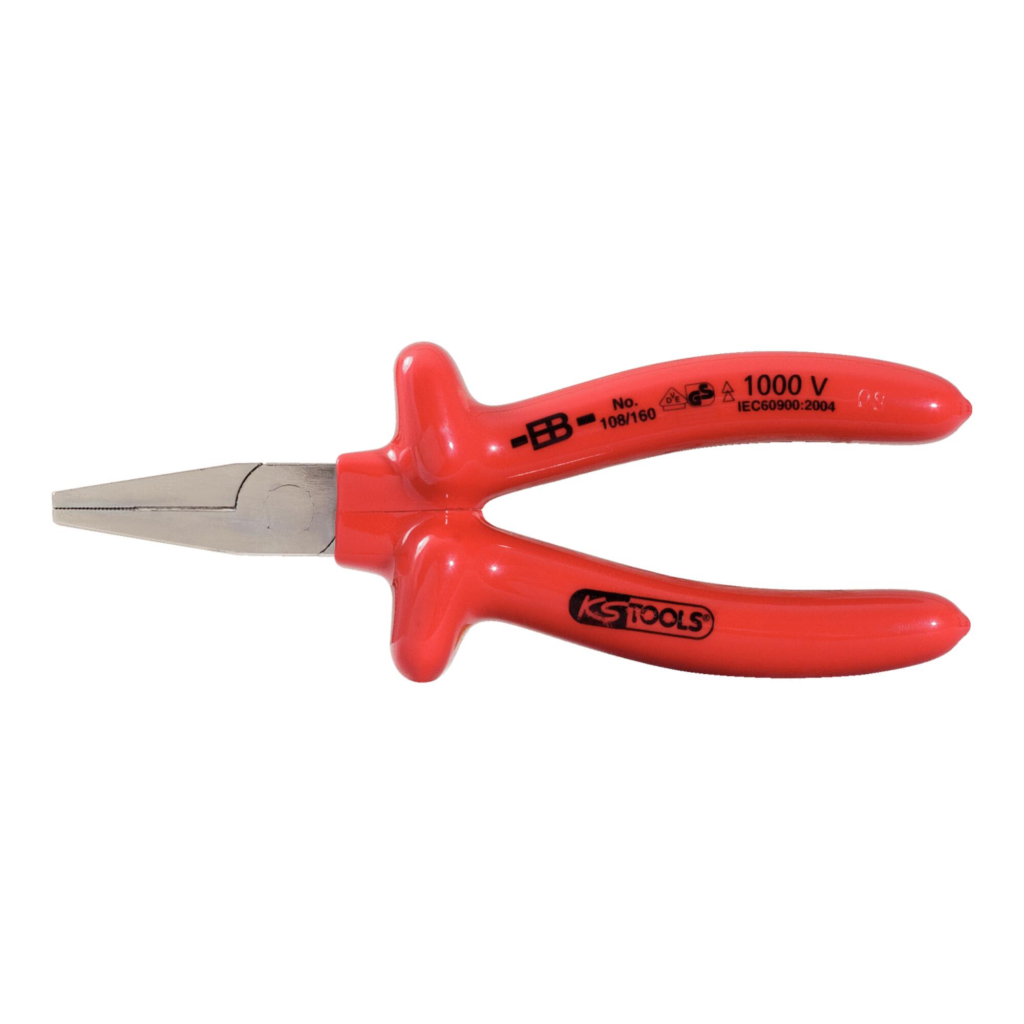 KS Tools CLASSIC 1000V Flachzange, kurze Backen, 160mm (117.1298)