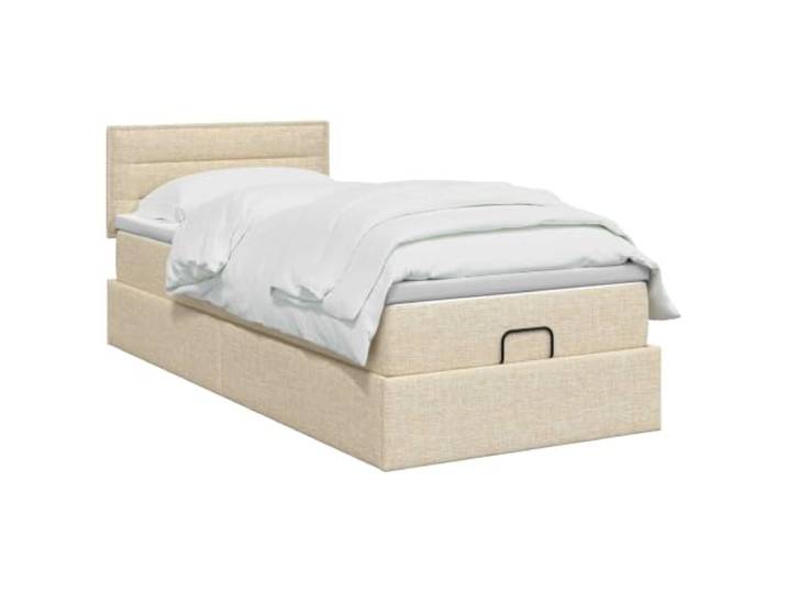 vidaXL Ottoman Bett mit Matratze mit Kopfteil Creme 80 x 200 cm Stoff Flexible Positionierung für individuellen Komfort, Ausgewogene Festigkeit für alle Schlafstile, Robuster Lattenrost für