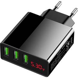 Eaxus USB-Ladegerät 3-Fach USB Ladegerät 45 W 3x USB-A Schwarz Schnellladegerät 4260634740239
