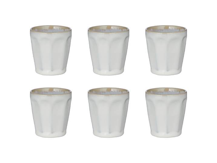 Tasses à expresso BERGAMO -lot de 6 Ø 6cm Blanc/Blanc