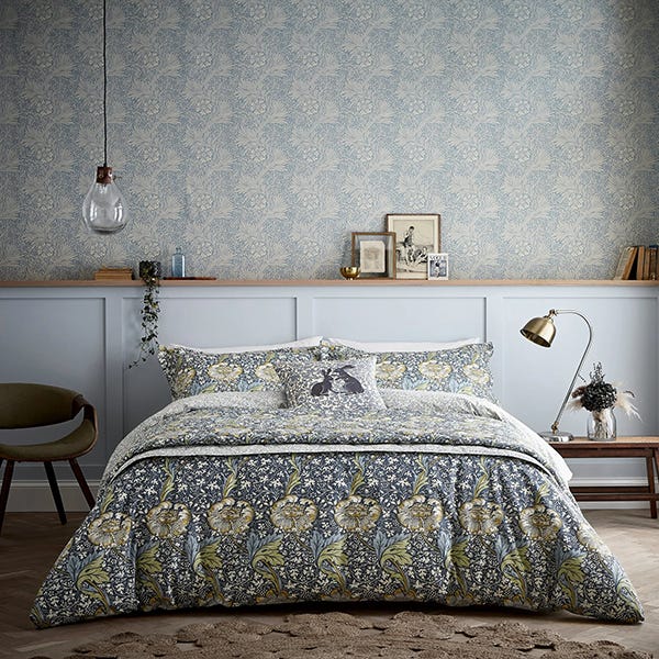 Morris & Co Kennet Cover Set Indigo/Gold