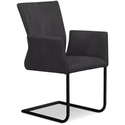2er-Set Freischwinger Como Mikrofaser Schwarz Carbon