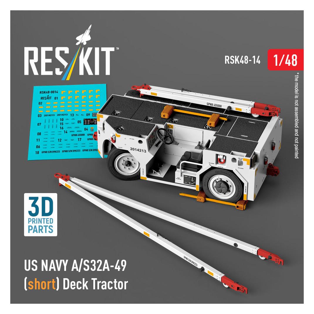ResKit US NAVY A/S32A-49 (short) Deck Tractor (3D Printed model kit) (RSK48-0014)
