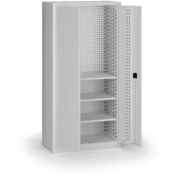 Werkstattschrank, 3 Regalböden, 1950 × 950 × 500 mm, graue Tür