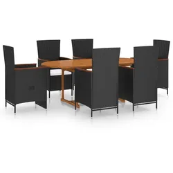 Helloshop26 - 7-teiliges Garten-Essset schwarzes Rattan-Kunstharz 02_0014056