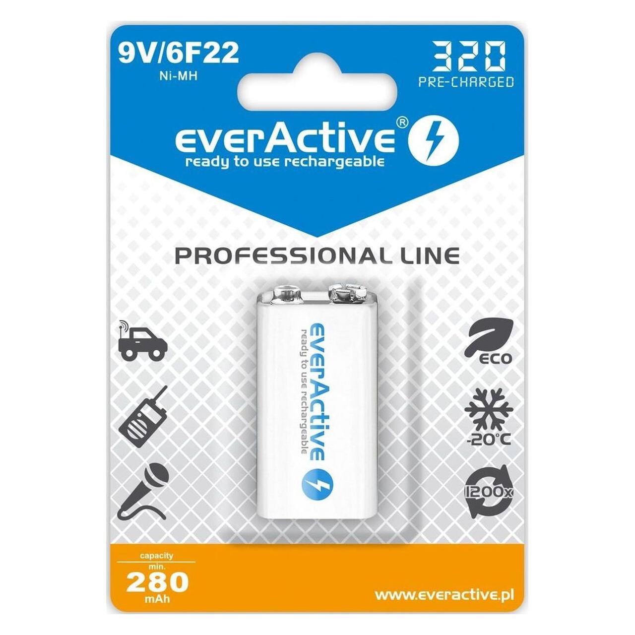 Everactive Professional Line (1 Stk., 9V Block, 320 mAh) (EVHRL22-320)