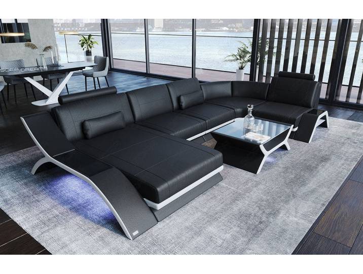 Designsofa Calabria U-Form aus Leder
