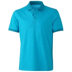 Polo-Shirt Melange "JN706" - L - turquoise-melange/turquoise