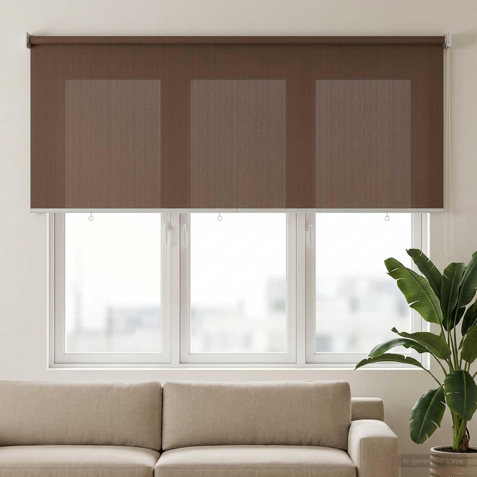 Prolenta Buitenrolgordijn Taupe - Blokkeert 90% UV-straling - Breedte: 120 cm, Hoogte: 140 cm