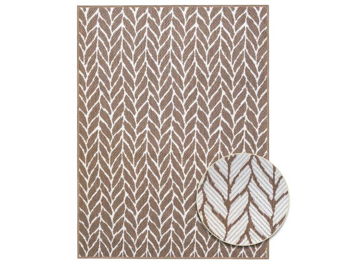 Teppich Outdoorteppich REVERSO - Knitted Joy , braun (braun,beige), B:120cm H:5mm L:160cm, Polypropylen, PRIMAFLOR-IDEEN IN TEXTIL, Teppiche, Teppich, Wendeteppich, Zopfmuster, In- und Outdoor geeignet, wasserfest