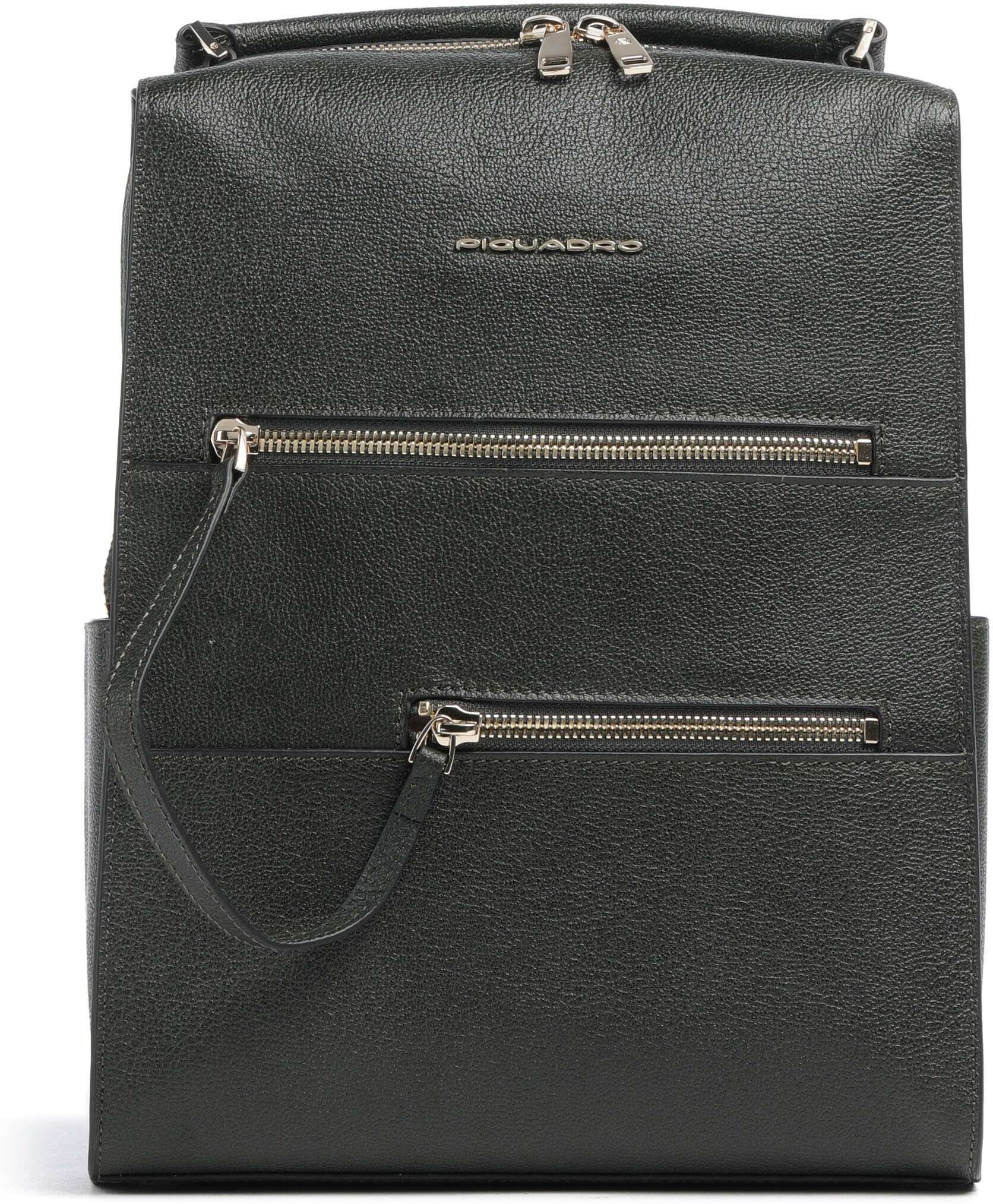 Piquadro W140 Rucksack aus Leder, grün