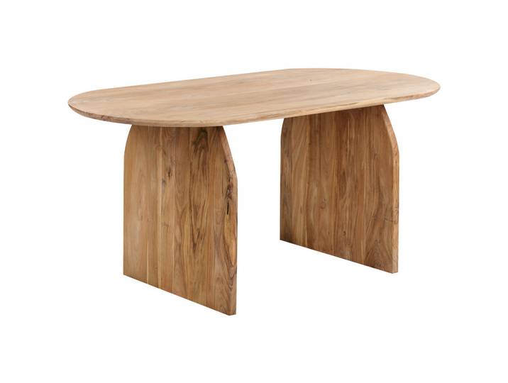 Beliani Esstisch Akazienholz hellbraun 180/90 cm Skye, Hellbraun, Holz, Quadratisch, 180x78x90 cm, Esszimmer, Esstische