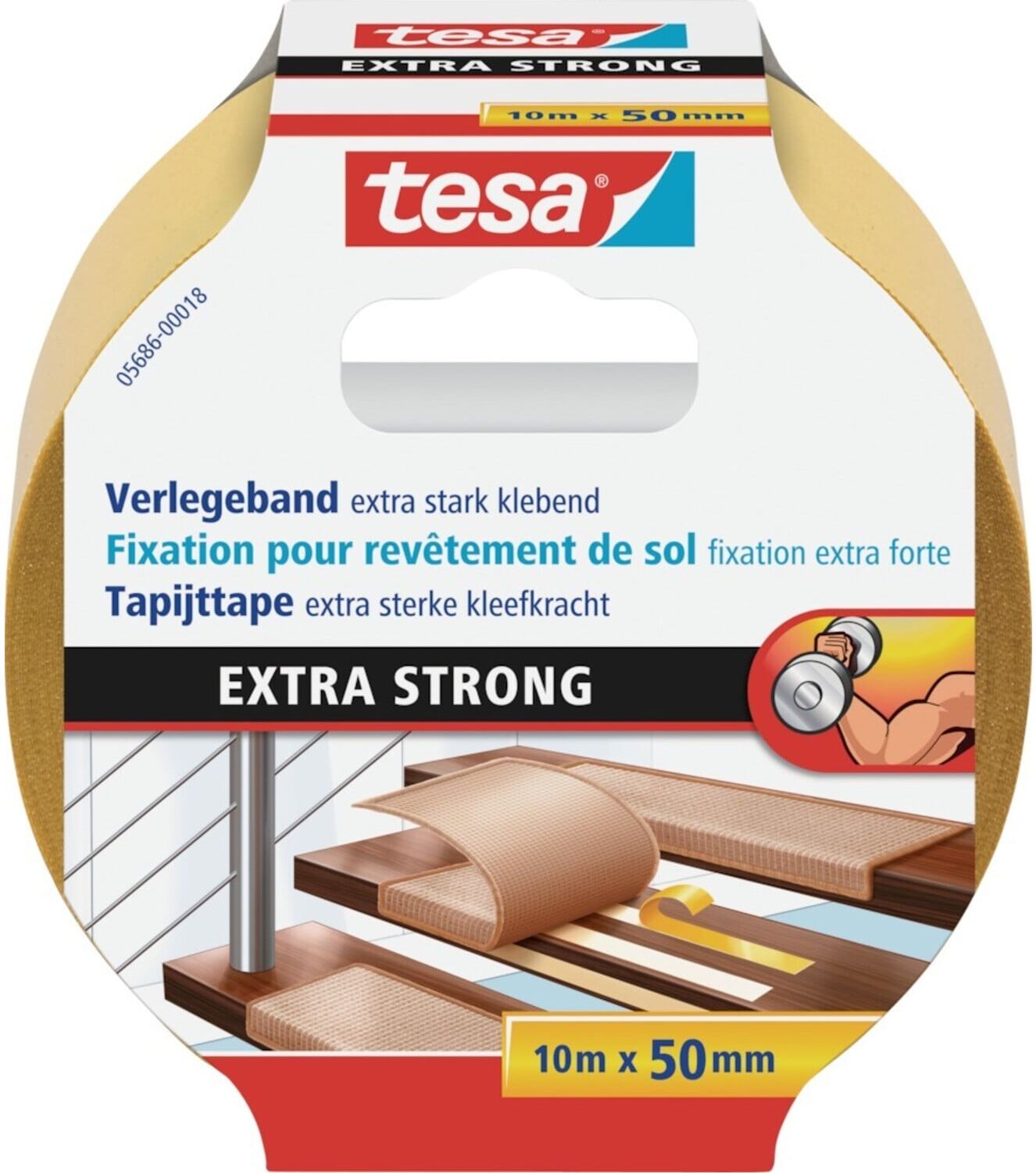 tesa® 5686 Doppelseitiges Verlegeband 10 m × 50 mm (05686-00018-00)