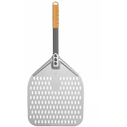 25x Pizzaschaufel - eckig,gelocht,kurzer Griff,300x660mm