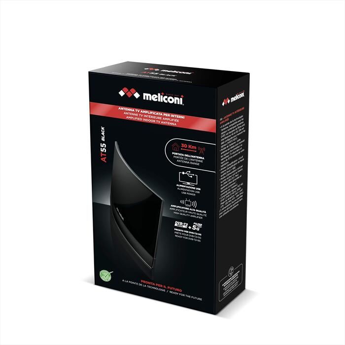Meliconi Antenna Tv Da Interni At 55 R1 Usb-nero Lucido